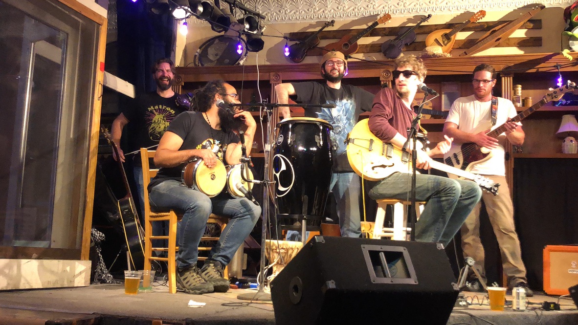 James Margolis performing with band
